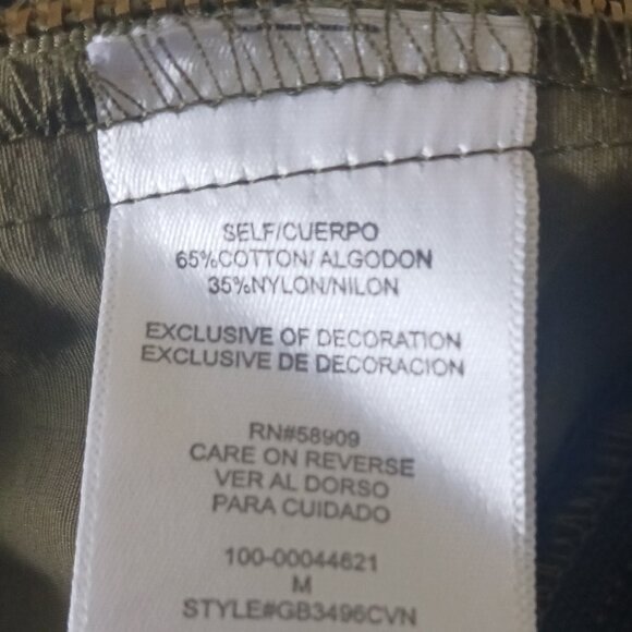 Gianni Bini Dark Khaki Jacket W/Ruffled Back & Sleeves, Size Medium, Utility - Picture 16 of 16